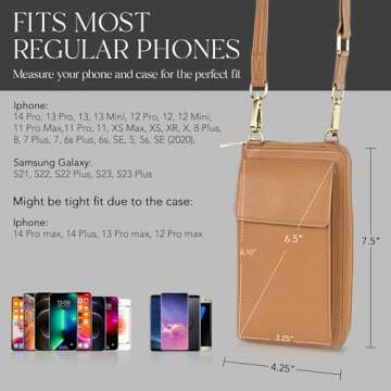 BULL GUARD Crossbody Leather Wallet Phone Purse, Anti Theft and RFID Blocking, Small Elegant Design for Travel