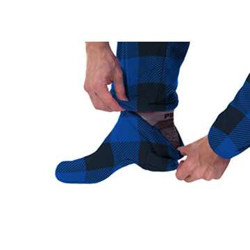 Forever Lazy Blue Plaid Adult Onesie for Comfort