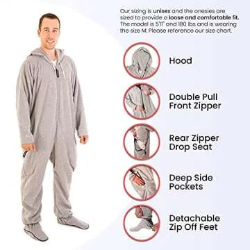 Forever Lazy Blue Plaid Adult Onesie for Comfort