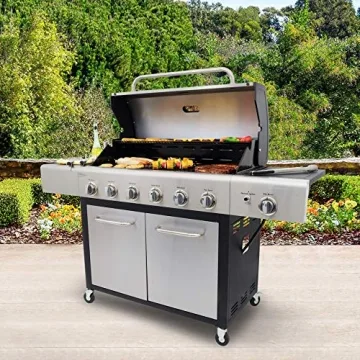 Kenmore 6-Burner Gas BBQ Grill for Outdoor Cooking