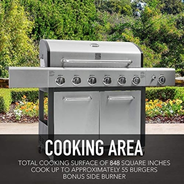 Kenmore 6-Burner Gas BBQ Grill for Outdoor Cooking