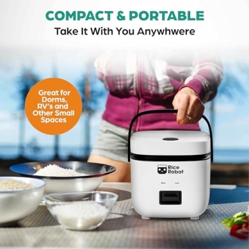 Rice Robot Personal Rice Cooker with Steamer & Recipes