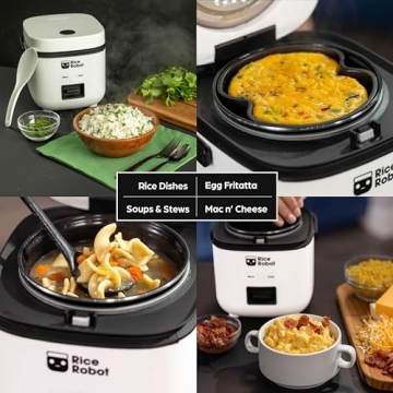 Rice Robot Personal Rice Cooker with Steamer & Recipes