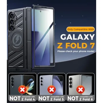 LEIAU Magnetic for Samsung Z-Fold-7 Case: Heavy Duty Armor Phone Case [Compatible with MagSafe][Hing...