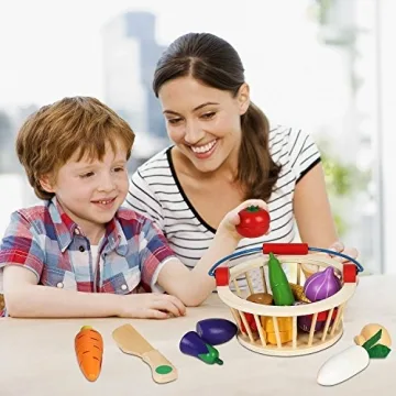 Victostar Wooden Pretend Veggies Playset for Creative Learning