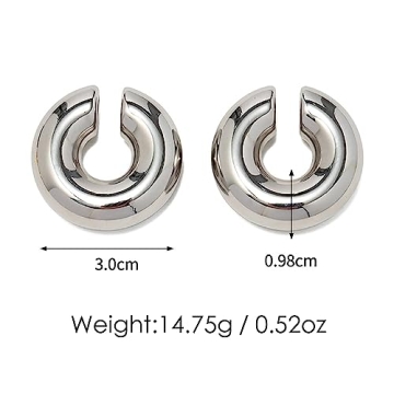 Stylish Chunky Ear Cuffs Non Piercing 14K Gold Plated