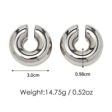 Stylish Chunky Ear Cuffs Non Piercing 14K Gold Plated