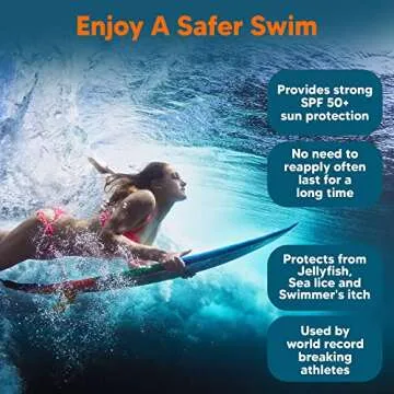 Safe Sea Jellyfish Sting-Blocking Sunscreen, SPF 50+ Lotion 4oz, Waterproof, Biodegradable, Coral Reef-Safe – Body and Face Sunscreen, Anti-Jellyfish and Sea-Lice sting protection. 4 Fl Oz (Pack of 2)