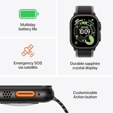 Apple Watch Ultra 3 [GPS + Cellular 49mm] Running & Multisport Smartwatch w/ Rugged Titanium Case w/...