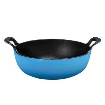 Bruntmor 3 Quart Black Enameled Cast Iron Dutch Oven, Cast Iron Skillets, Dutch oven Pot Dish, Le Creuset Dutch Oven Cast Iron Biryani Pot, 3qt Instant Pot Bakeware Sets, Casserole Dishes for Oven""