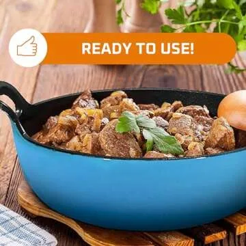 Bruntmor 3 Quart Black Enameled Cast Iron Dutch Oven, Cast Iron Skillets, Dutch oven Pot Dish, Le Creuset Dutch Oven Cast Iron Biryani Pot, 3qt Instant Pot Bakeware Sets, Casserole Dishes for Oven""