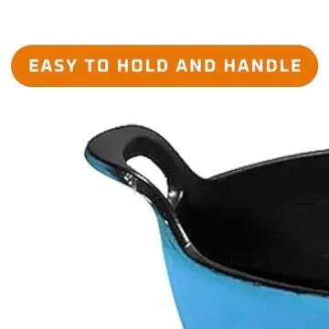 Bruntmor 3 Quart Black Enameled Cast Iron Dutch Oven, Cast Iron Skillets, Dutch oven Pot Dish, Le Creuset Dutch Oven Cast Iron Biryani Pot, 3qt Instant Pot Bakeware Sets, Casserole Dishes for Oven""