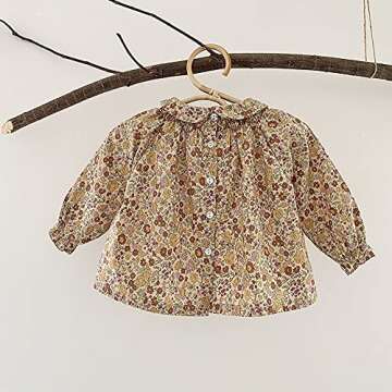 Curipeer Baby-Girls Long Sleeve Blouse, C-yellow, 18-24m