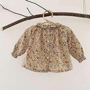 Curipeer Baby-Girls Long Sleeve Blouse, C-yellow, 18-24m