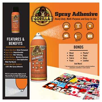 Gorilla Heavy Duty Spray Adhesive for Crafting & DIY