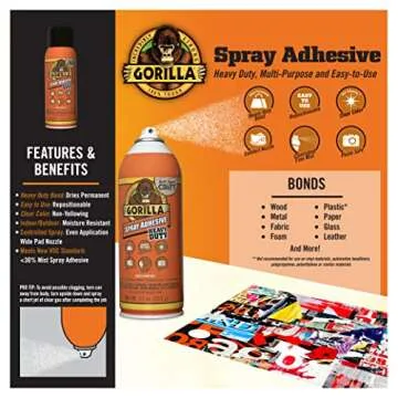 Gorilla Heavy Duty Spray Adhesive for Crafting & DIY