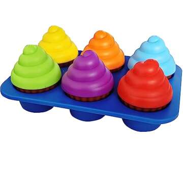 Cupcake Toy Toddler Toy Learning Colors and Shape-Shape Sorting Toys for Toddlers-Geometry Manipulatives Toddler Sensory Toys for Toddlers 1-3 - Toddler Montessori Toys for 18 month old girls boys