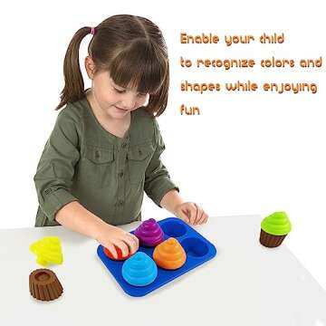Cupcake Toy Toddler Toy Learning Colors and Shape-Shape Sorting Toys for Toddlers-Geometry Manipulatives Toddler Sensory Toys for Toddlers 1-3 - Toddler Montessori Toys for 18 month old girls boys