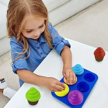 Cupcake Toy Toddler Toy Learning Colors and Shape-Shape Sorting Toys for Toddlers-Geometry Manipulatives Toddler Sensory Toys for Toddlers 1-3 - Toddler Montessori Toys for 18 month old girls boys
