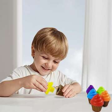 Cupcake Toy Toddler Toy Learning Colors and Shape-Shape Sorting Toys for Toddlers-Geometry Manipulatives Toddler Sensory Toys for Toddlers 1-3 - Toddler Montessori Toys for 18 month old girls boys