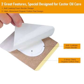 12PCS Disposable Castor Oil Patches for Belly Button, 3.2 x 3.2 inches Castor Oil Pack Belly Wrap, Self-Adhesive, and Highly Absorbent Castor Oil Pad Belly Button Cover -Skin Color