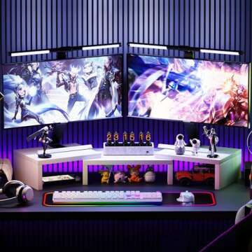 SUPERJARE Adjustable Dual Monitor Riser for Workspaces