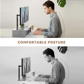 SUPERJARE Adjustable Dual Monitor Riser for Workspaces