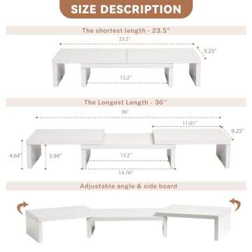 SUPERJARE Adjustable Dual Monitor Riser for Workspaces