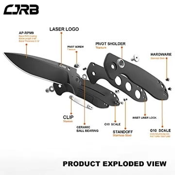 CJRB Scoria Folding Knife EDC AR-RPM9 Steel G10 Handle
