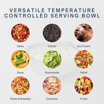 Dip Chiller Bowl - Large 35oz Capacity - Frozen Ice Stainless Steel Serving Bowl - Insulated Dip Dish Platter Keeps Salsa, Guacamole, Condiments, Sauces, Salad & Food Hot or Cold (2 Bowls)