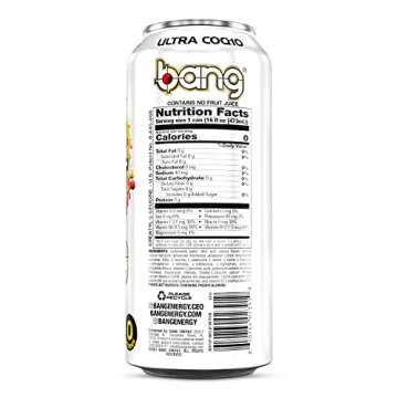 Bang Energy Raging Raspberry Hibiscus, Sugar-Free Energy Drink, 16 Ounce (Pack of 12)