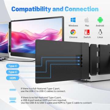 KAKUKA 14.1" Laptop Screen Extender for Dual Productivity