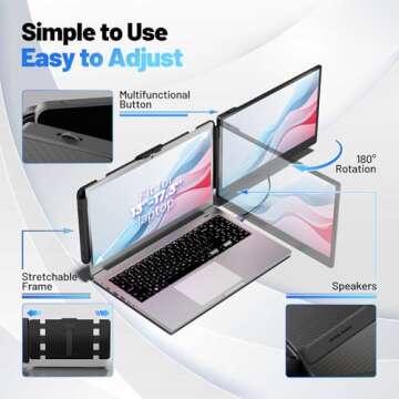 KAKUKA 14.1" Laptop Screen Extender for Dual Productivity