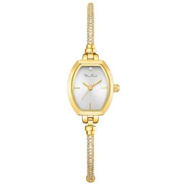 Petite Bracelet Watch for Women, Gifts for Girlfriend Diamond Dress Analog Watch Waterproof (Two-Ton...