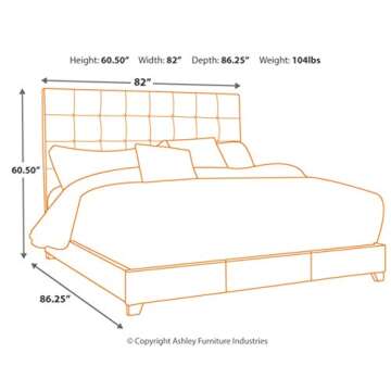 Signature Design by Ashley Dolante Queen Size Upholstered Tufted Bed Frame, Beige