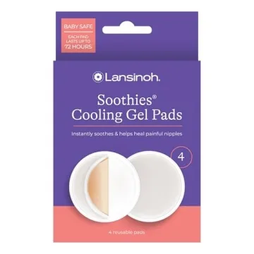 Lansinoh Soothies Cooling Gel Pads, 4 Count - Breastfeeding Essentials for Sore Nipples