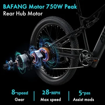 PASELEC Electric Bike: 750W Peak Motor 28MPH & 60 Miles