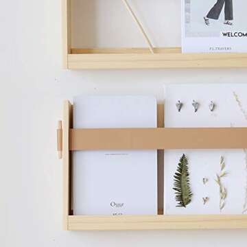 FIRADE Wall-Mounted Magazine Holder - Stylish 2 Pack for Home & Office