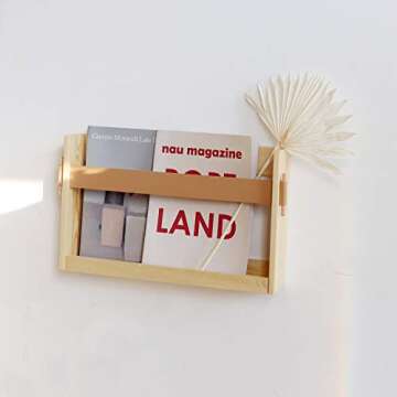 Stylish FIRADE Wall-Mounted Magazine Holder with Leather Strap