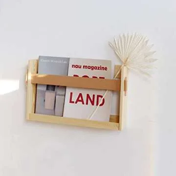 Stylish FIRADE Wall-Mounted Magazine Holder with Leather Strap