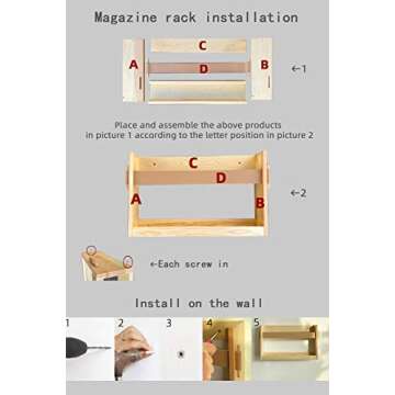 Stylish FIRADE Wall-Mounted Magazine Holder with Leather Strap