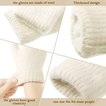 Zhehao Women Knitted Mittens Warm Gloves for Winter Activities