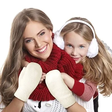 Zhehao Women Knitted Mittens Warm Gloves for Winter Activities