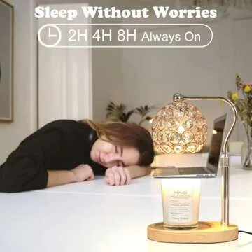 Candle Wax Warmer, Gold Electric Dimmable Candle Warmer Lamp with Timer, Height Adjustable, Imitation Crystal, Cozy Home Decor Gifts for Mom Women Birthday, Goodbye Gifts for Coworkers