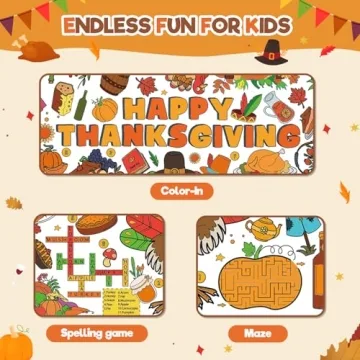 ZMLM Thanksgiving Coloring Tablecloth for Kids Fun.