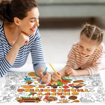 ZMLM Thanksgiving Coloring Tablecloth for Kids Fun.
