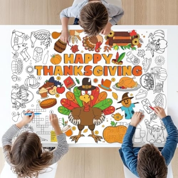 ZMLM Thanksgiving Coloring Tablecloth for Kids Fun.