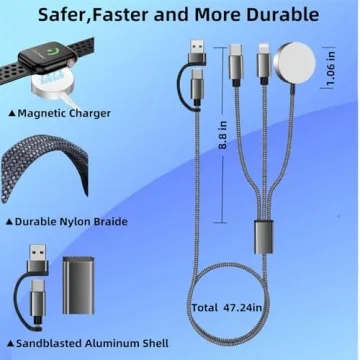 3 in 2 USB C Charger Cable for Apple & Galaxy S23
