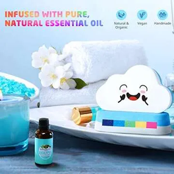 Elfinbay XL Rainbow Bath Bombs for Kids & Adults - 4 Pack