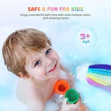 Elfinbay XL Rainbow Bath Bombs for Kids & Adults - 4 Pack